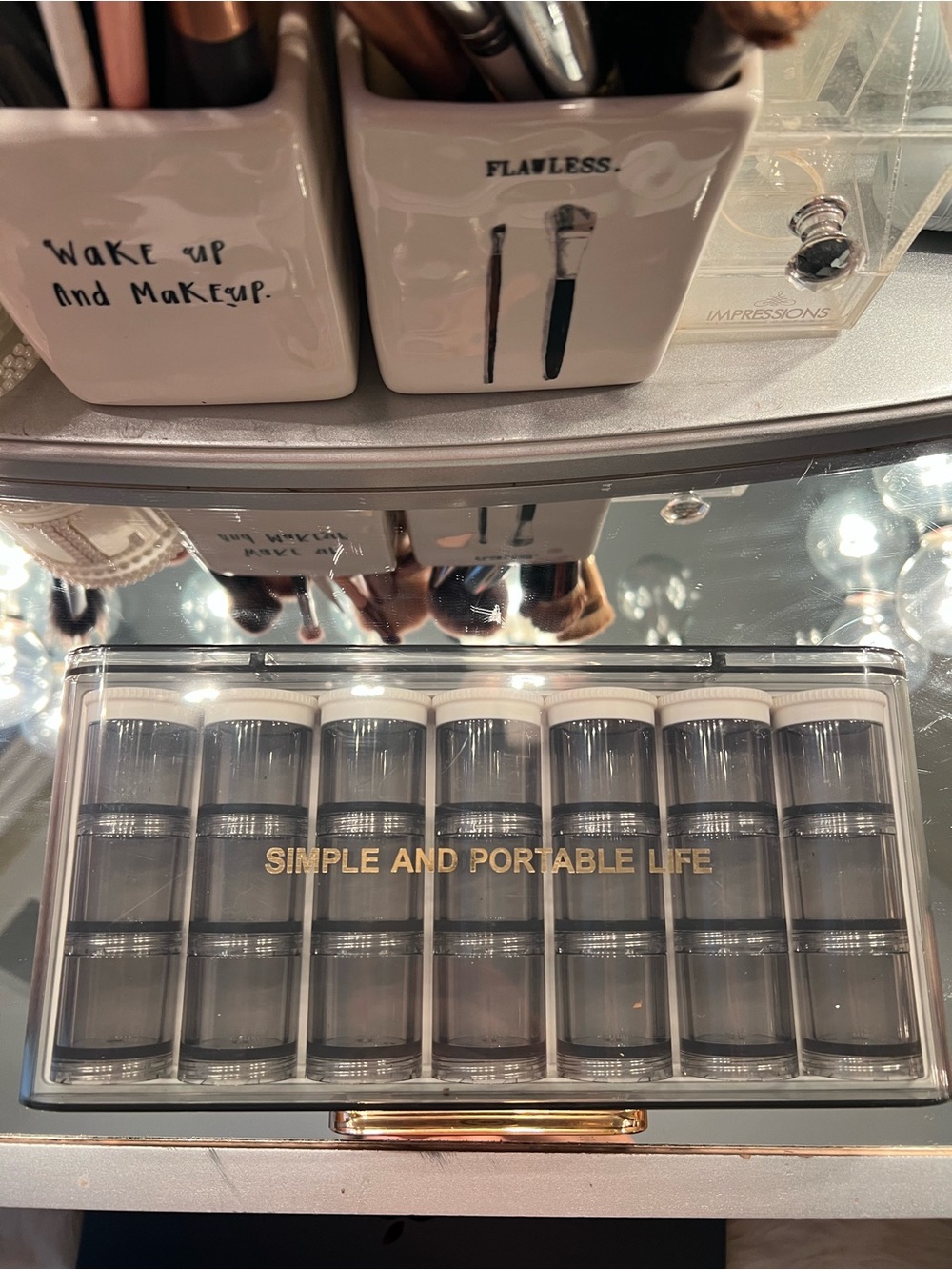 Clear Portable Pill Organizer Box - Transparent